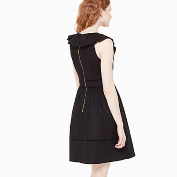 kate spade ruffle neck dress in black - Picture 2 of 8